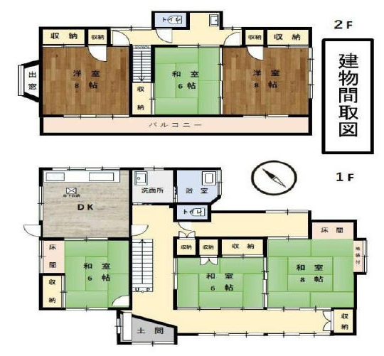 上尾駅 徒歩9分 構造:木造瓦葺土地面積:199.88平米 ( 60.46坪 ) 建物面積:144.52平米 ( 43.71坪 )