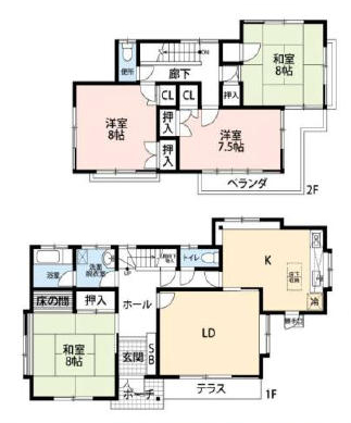 北上尾駅 徒歩34分 構造:木造土地面積:170.47平米 ( 51.56坪 ) 建物面積:124.21平米 ( 37.57坪 )