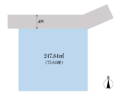 桶川駅　徒歩20分　土地面積:247.84平米 ( 74.97坪 )　