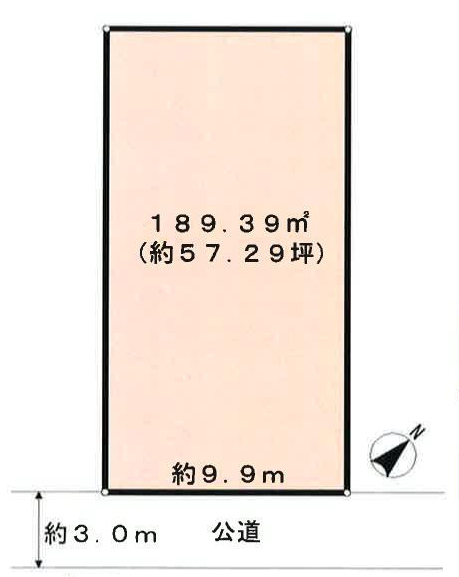 上尾駅　徒歩15分　土地面積:189.39平米 ( 57.29坪 )　