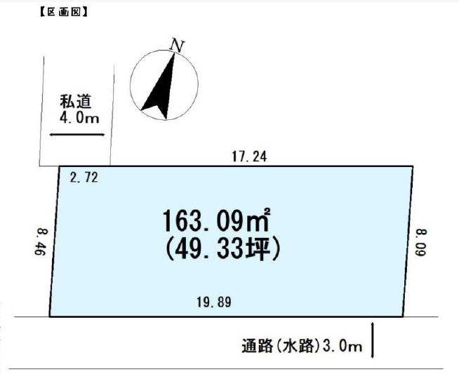 上尾駅　徒歩12分　土地面積:163.09平米 ( 49.33坪 )　