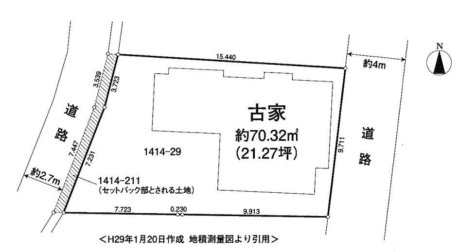上尾駅　徒歩42分　土地面積:166.13平米 ( 50.25坪 )　