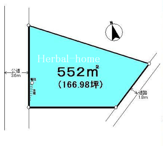 内宿駅 徒歩19分 土地面積:552平米 ( 166.98坪 )